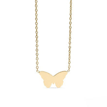 Load image into Gallery viewer, Tresoli Stainless Steel Gold Color PVD Engravable Butterfly Necklace