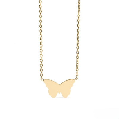 Stelluxe Stainless Steel Gold Color PVD Engravable Butterfly Necklace
