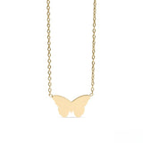 Tresoli Stainless Steel Gold Color PVD Engravable Butterfly Necklace