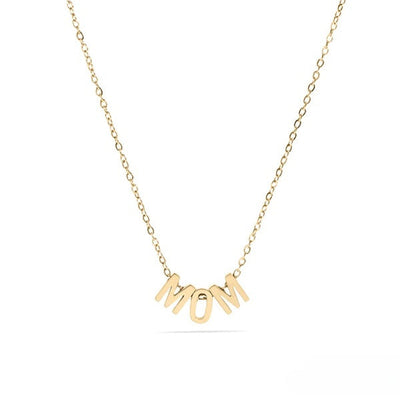 Stelluxe Stainless Steel Gold Color PVD Mom Necklace