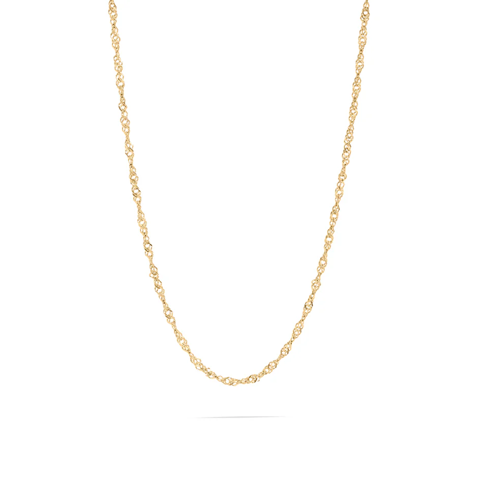Stelluxe Stainless Steel Gold Color PVD Singapore Chain Necklace
