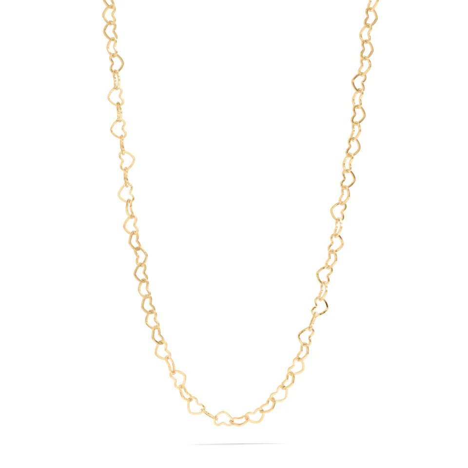 Stainless Steel Gold Color PVD Heart Chain Necklace