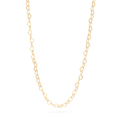 Stelluxe Stainless Steel Gold Color PVD Heart Chain Necklace