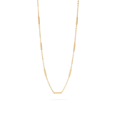 Stelluxe Stainless Steel Gold Color PVD Satellite Bar Chain Necklace