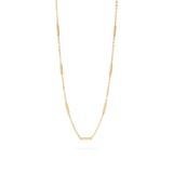 Tresoli Stainless Steel Gold Color PVD Satellite Bar Chain Necklace