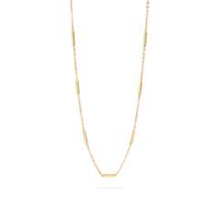 Tresoli Stainless Steel Gold Color PVD Satellite Bar Chain Necklace