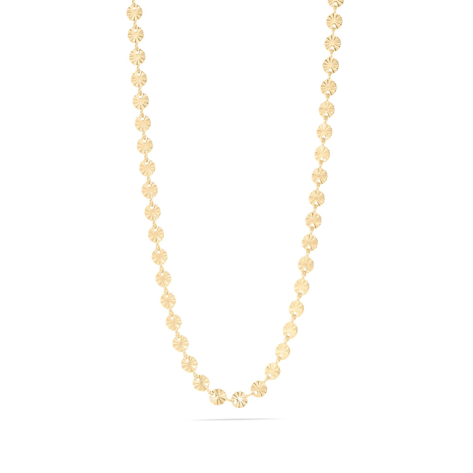 Stainless Steel Gold Color PVD Sunburst Chain Necklace