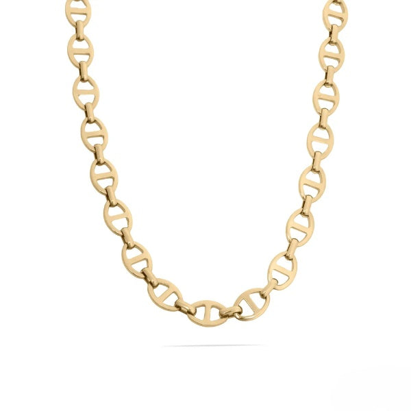 Stainless Steel Gold Color PVD Thick Oval Chain Necklace