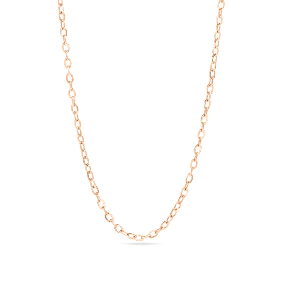 Stainless Steel Gold Color PVD Coated Loop Or Cable Chain Necklace