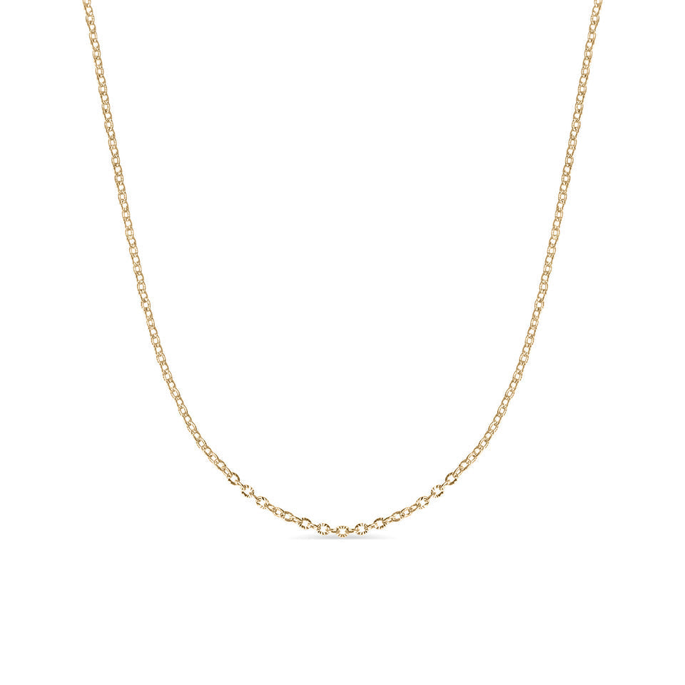 Stainless Steel Gold Color PVD Crimped Oval Link Chain Necklace