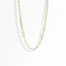 Load image into Gallery viewer, Tresoli Stainless Steel Gold Color PVD Paperclip Chain Necklace