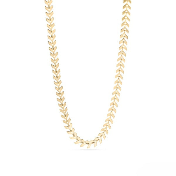 Stainless Steel Gold Color PVD Chevron Chain Necklace