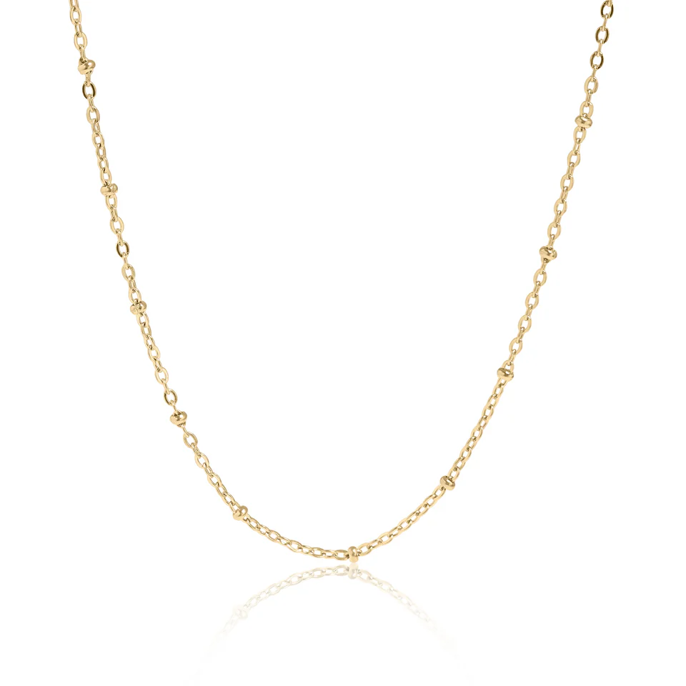 Stainless Steel Gold Color PVD Satellite Chain Necklace