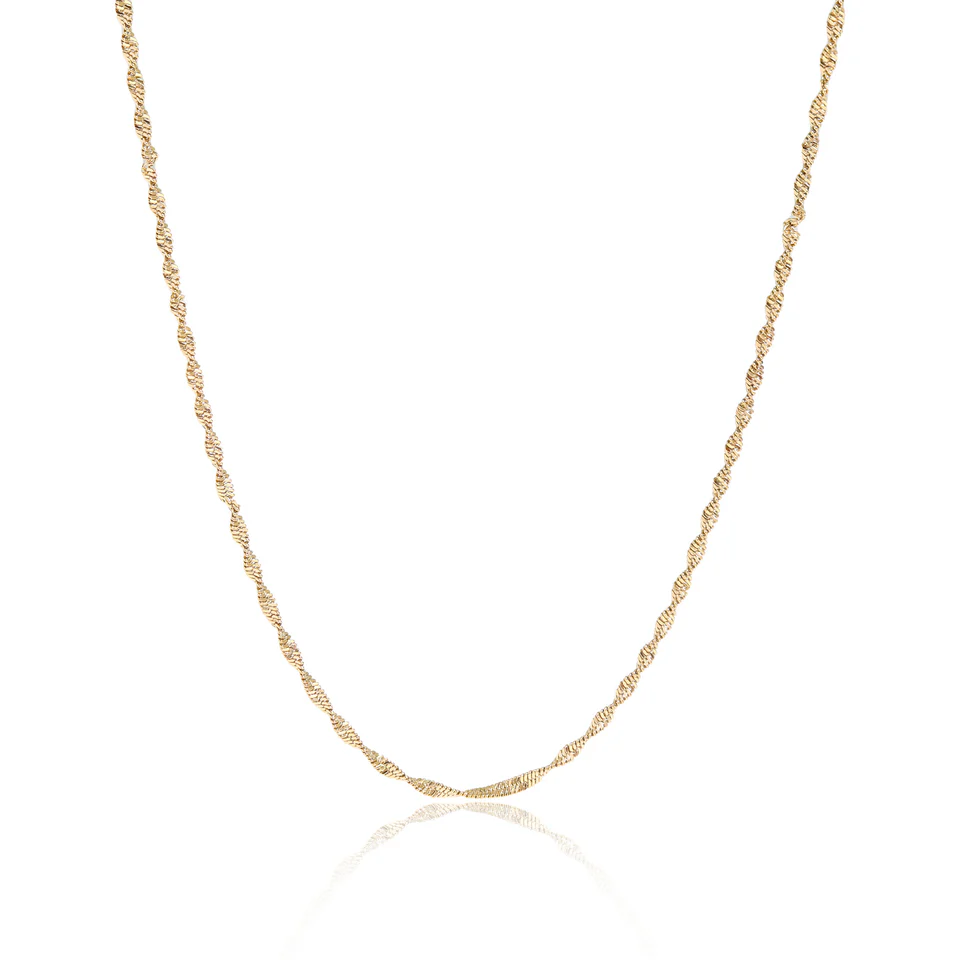 Stainless Steel Gold Color PVD Singapore Necklace Chain