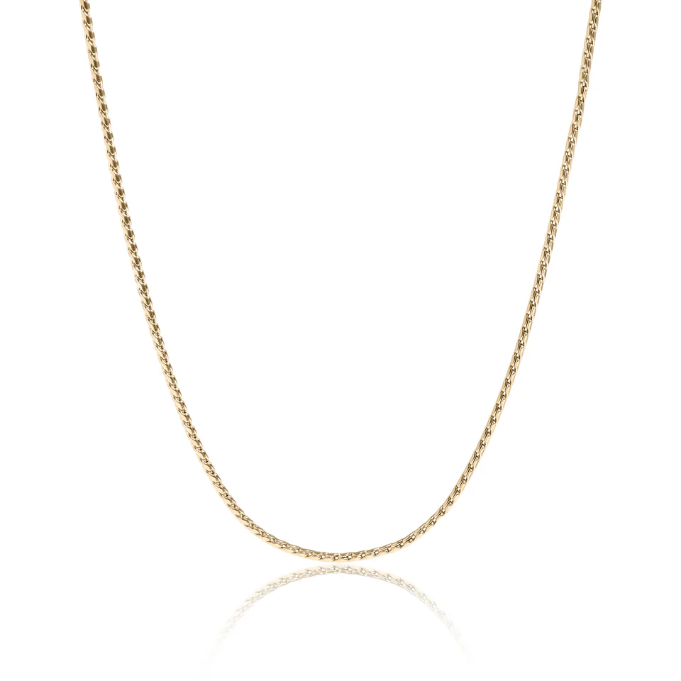 Stainless Steel Gold Color PVD Twisted Round Link Chain Necklace