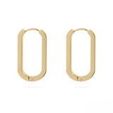 Stelluxe Stainless Steel Gold Color PVD Long Oval Huggie Earrings