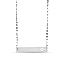 Load image into Gallery viewer, Stelluxe Stainless Steel Color PVD Blank Cutout Paw Print Bar Necklace