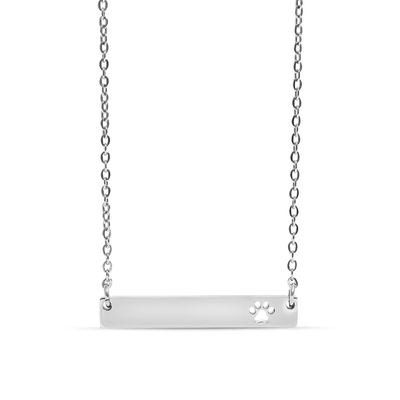 Stelluxe Stainless Steel Color PVD Blank Cutout Paw Print Bar Necklace