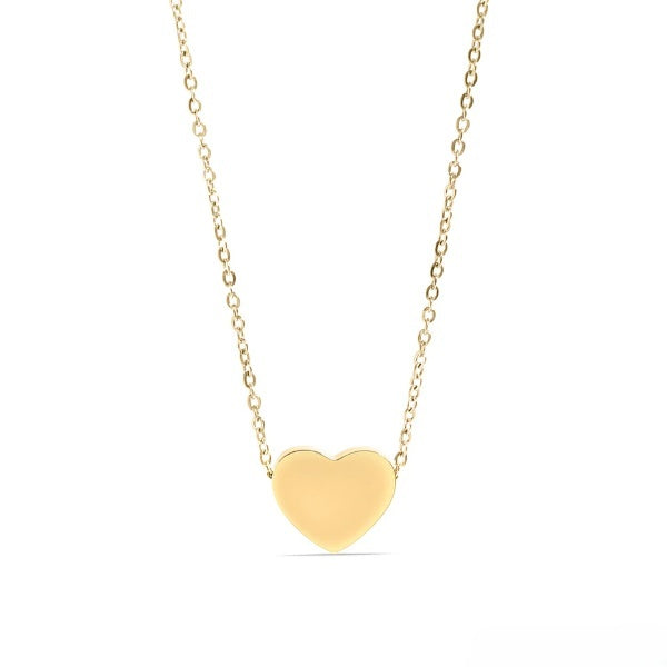 Stelluxe Stainless Steel Gold Color PVD Blank Heart Necklace