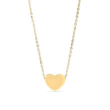 Load image into Gallery viewer, Stelluxe Stainless Steel Gold Color PVD Blank Heart Necklace