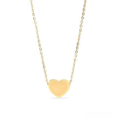 Stelluxe Stainless Steel Gold Color PVD Blank Heart Necklace