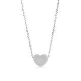 Stelluxe Stainless Steel Color PVD Blank Heart Necklace