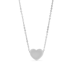 Stelluxe Stainless Steel Color PVD Blank Heart Necklace