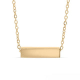Stelluxe Stainless Steel Gold Color PVD Horizontal Mini Blank Bar Necklace