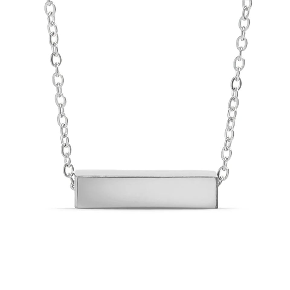 Stelluxe Stainless Steel Color PVD Horizontal Mini Blank Bar Necklace