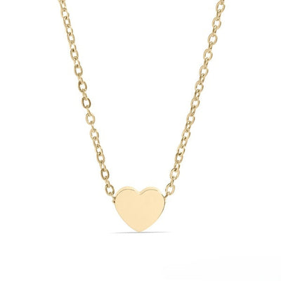 Stelluxe Stainless Steel Gold Color PVD Mini Heart Necklace