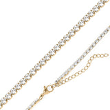 Stelluxe Stainless Steel Gold Color PVD CZ Tennis Chain Necklace