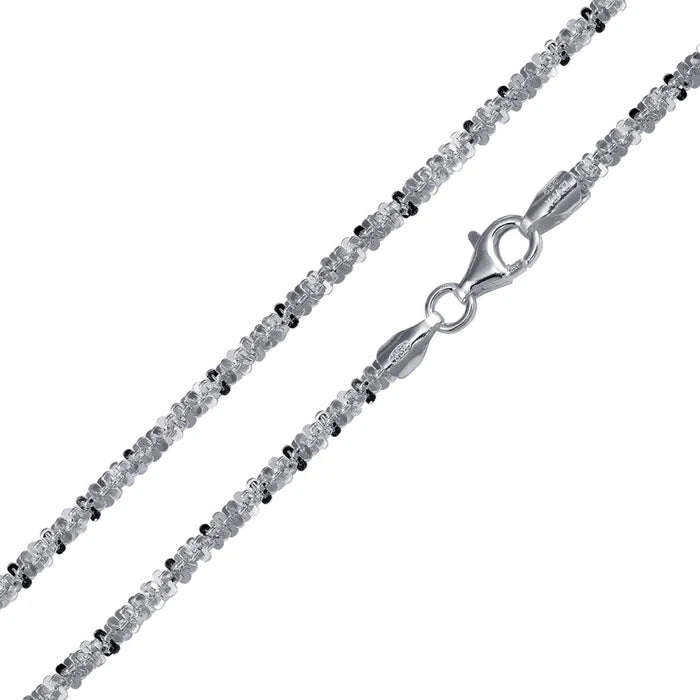 Sterling Silver Rhodium Plated Roc 040-2mm Chain