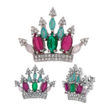 Sterling Silver CZ Crown Earrings And Pendant Set And Weight 7.4gram