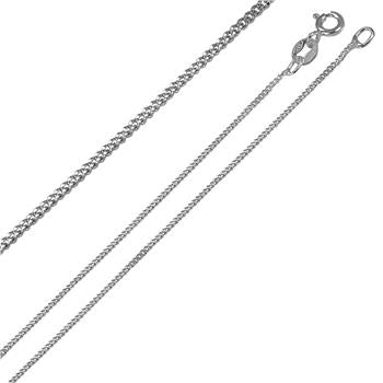 Italian Sterling Silver Curb Chain 035-1.1 mm with Spring Clasp Closure