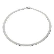 Load image into Gallery viewer, Italian Sterling Silver 4mm Reversible Omega Hammered Necklace