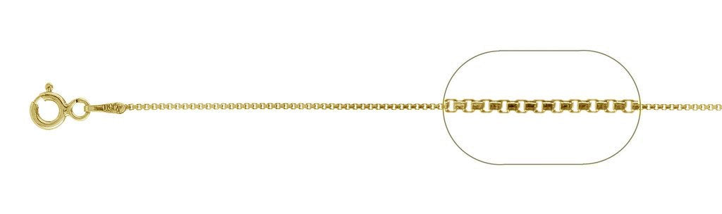 Sterling Silver Gold Plated 3.3mm Round Box Chains