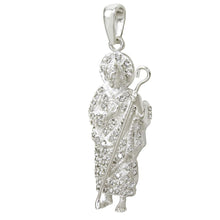 Load image into Gallery viewer, Sterling Silver Saint Jude Thaddeus W CZ Pendant