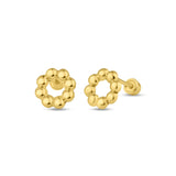 14K Yellow Gold Stud With Screw Back Earrings