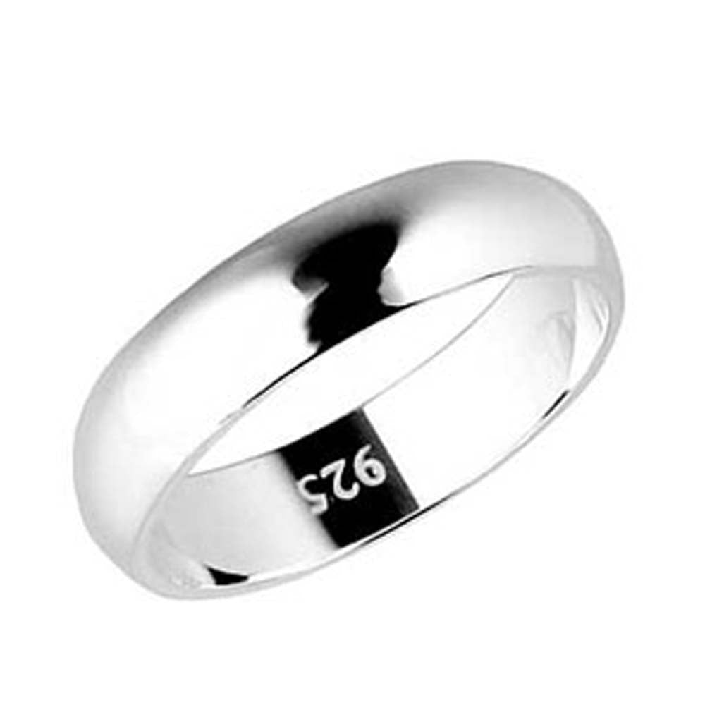 4MM Stering Silver High Polished Half-Round Light Comfort Fit Classy Dome Wedding Band Ring