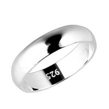 Load image into Gallery viewer, 4MM Stering Silver High Polished Half-Round Light Comfort Fit Classy Dome Wedding Band Ring
