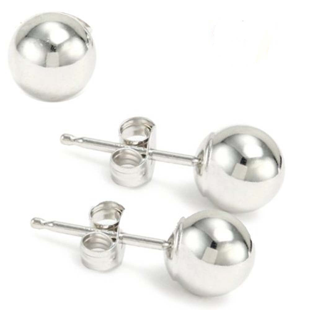 Sterling Silver Ball Earrings with Friction Post/Tension Back