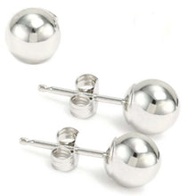 Load image into Gallery viewer, Sterling Silver Ball Earrings with Friction Post/Tension Back