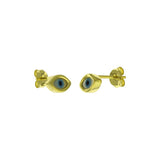 Sterling Silver Evil Eye Gold Plated Stud Earrings
