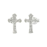 Sterling Silver Crucifix Cross Stud Earrings