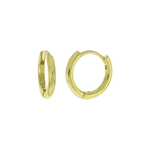 Sterling Silver Gold Plated Small Huggie Hoop Earrings