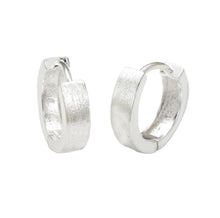 Load image into Gallery viewer, Sterling Silver Satin Finished Huggie Hoop Earrings