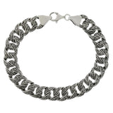 Sterling Silver High Polished and Engraved Reversible Curb Bracelet