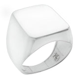 14.5mm X 17.5mm Rectangle High Polished Engravable Sterling Silver Ring