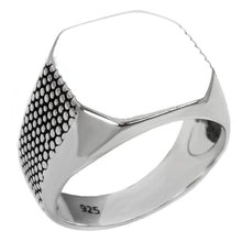 Load image into Gallery viewer, 14.5mm X 17.5mm Octagon High Polished Engravable Sterling Silver Ring