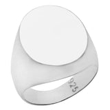 High Polished 17.5mm X 14.5mm Sterling Silver Engravable Oval Ring